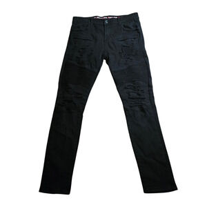 Smugglers Moon Men’s Distressed Black Jeans, Size 34/32